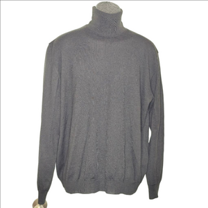 Neiman Marcus Patrick Assaraf Black Merino Wool Turtleneck Sweater Men's XL